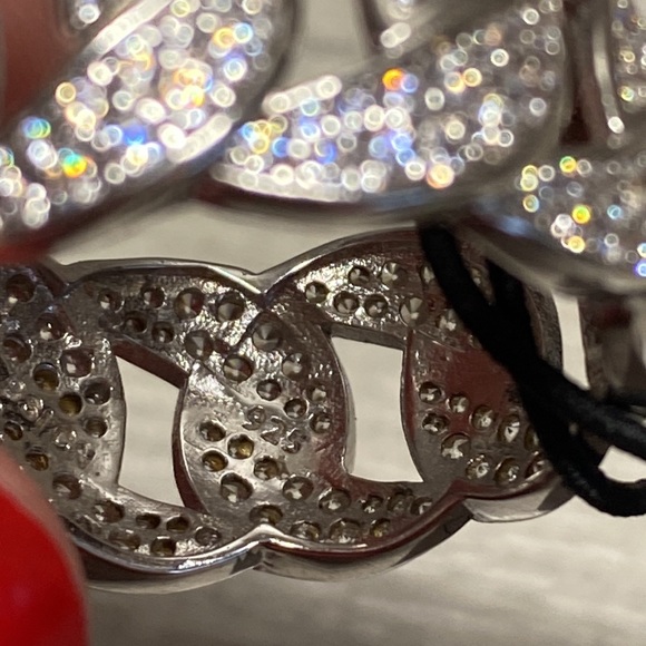 Sterling Silver 925 CZ Diamond Cuban Link Ring - Picture 7 of 7